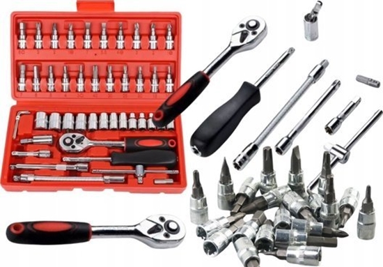 Picture of LeanToys Zestaw Kluczy Nasadowych 1/4" - 46 Elementów w Walizce LEAN Toys