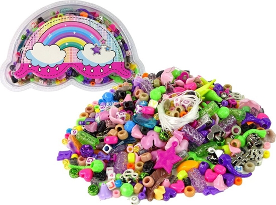 Picture of LeanToys Zestaw Kolorowych Koralików DIY Biuteria