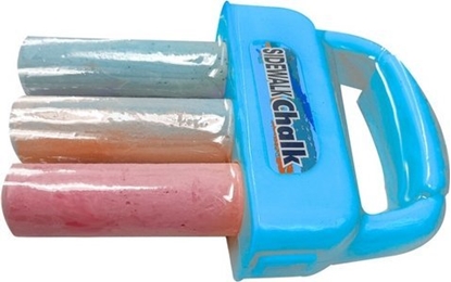 Picture of LeanToys Zestaw Kred Z Uchwytem Gruba Kreda Chodnikowa Niebieski 3 Szt