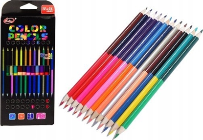 Picture of LeanToys Zestaw Kredek Oówkowych Dwustronnych Kolorowe 12/24 szt.