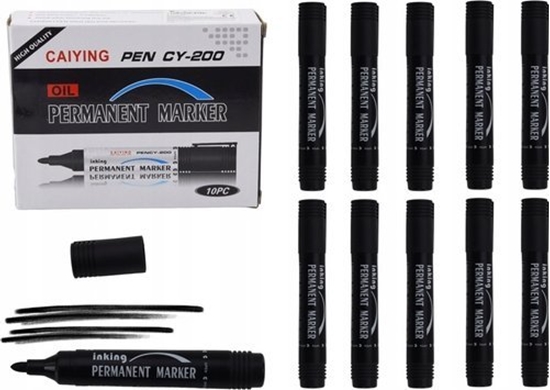 Picture of LeanToys Zestaw Markerów Permanentnych Wodoodporne Czarne 10 Szt.