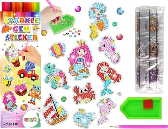 Picture of LeanToys Zestaw Naklejek Haft Diamentowy wiat Morski Zwierzta Mozaika