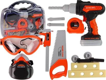 Picture of LeanToys Zestaw Narzdzi Wkrtarka Na Baterie Okulary