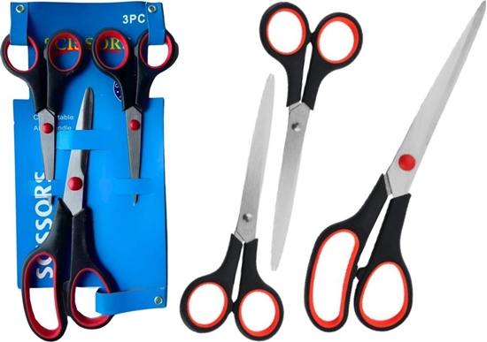 Picture of LeanToys Zestaw Noyczek Biurowe Uniwersalne 3szt.