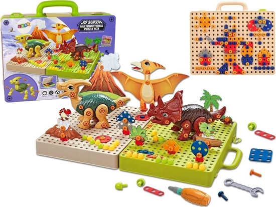 Picture of LeanToys Zestaw Plansza Klocki DIY Dinozaury rubokrt