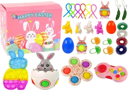 Attēls no LeanToys Zestaw Zabawek Wielkanocnych Fidget Toys Antystresowe 29 Elementów