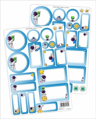 Attēls no LearnHow Naklejki imienne - Kosmos 44szt