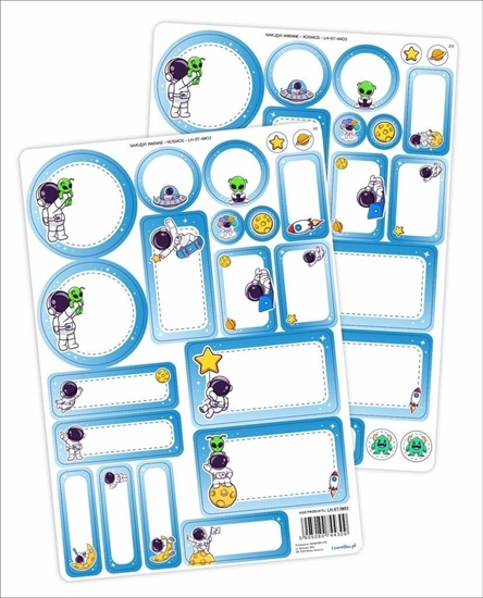 Изображение LearnHow Naklejki imienne - Kosmos 44szt