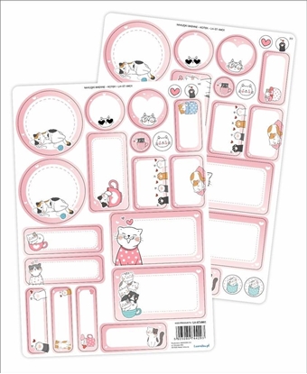 Attēls no LearnHow Naklejki imienne - Kotki 44szt