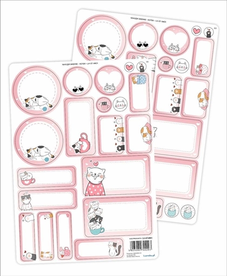 Изображение LearnHow Naklejki imienne - Kotki 44szt