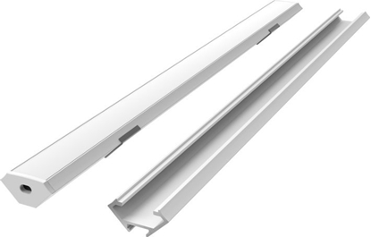 Picture of LED profilio komplektas, 2m, kampinis, baltas, su baltu dangteliu, laikikliais ir aklemis