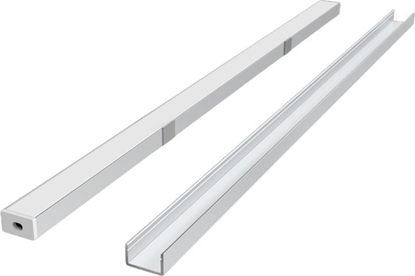 Picture of LED profilio komplektas, 2m, pavirsinis, anoduotas, su baltu dangteliu, laikikliais ir aklemis