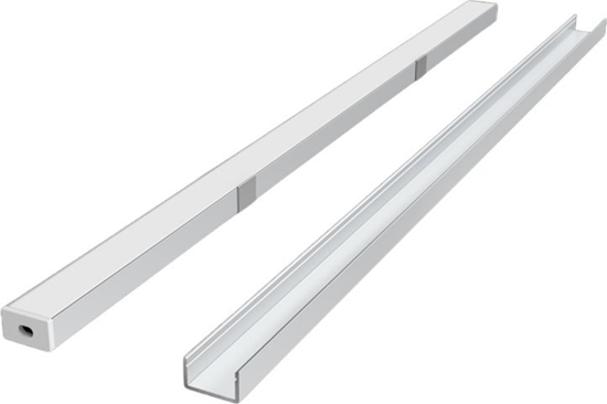 Picture of LED profilio komplektas, 2m, pavirsinis, anoduotas, su baltu dangteliu, laikikliais ir aklemis
