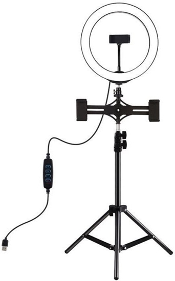 Picture of LED iedin lempa 26cm, su trikoju stovu iki 1.1m ir 3 telefono laikikliais, USB