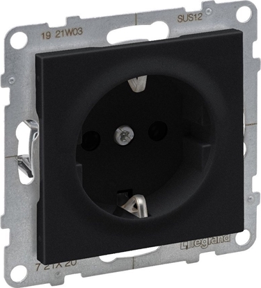 Picture of Legrand SUNO - Gniazdo SCHUKO 2P+Z - 16 A - 250 V~ - z przeson - zaciski automatyczne, Czarny - Legrand 721420 himp