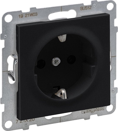 Picture of Legrand SUNO - Gniazdo SCHUKO 2P+Z - 16 A - 250 V~ - z przeson - zaciski automatyczne, Czarny - Legrand 721420 himp