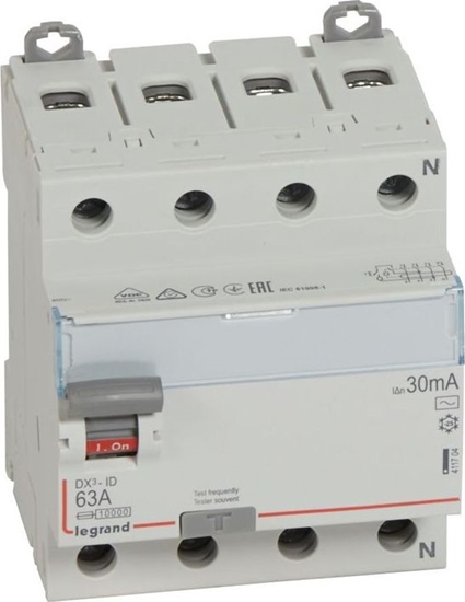 Picture of Legrand Wycznik rónicowoprdowy 4P 63A 0,03A typ AC P304 DX3 411704