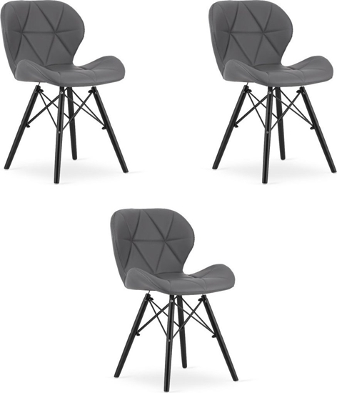 Изображение Leobert Krzeso LAGO ekoskóra - szare / nogi czarne x 3