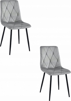 Attēls no Leobert Krzeso LIBRA - aksamit srebrno-szary / nogi czarne x 2