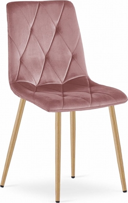Attēls no Leobert Krzeso LIBRA - róowy aksamit / nogi kolor drewna x 1