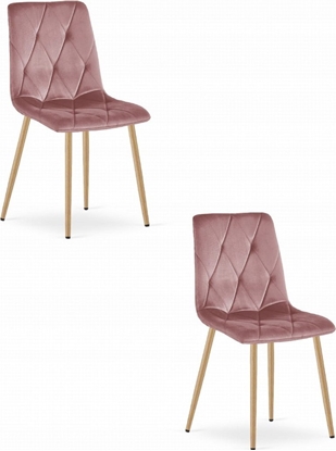 Attēls no Leobert Krzeso LIBRA - róowy aksamit / nogi kolor drewna x 2