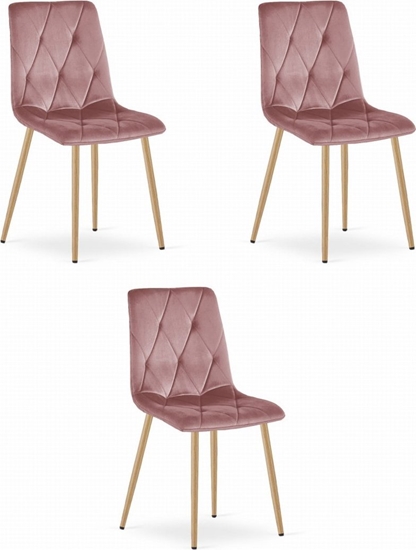 Picture of Leobert Krzeso LIBRA - róowy aksamit / nogi kolor drewna x 3