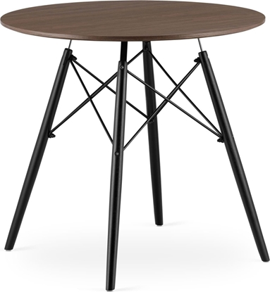 Picture of Leobert Stolik kawowy nowoczesny skandynawski brzowy okrgy blat 80cm