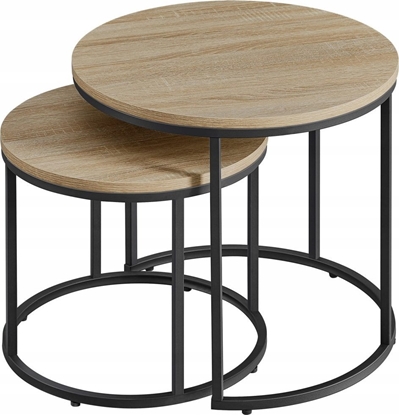 Attēls no Leobert Stolik kawowy okrgy 2szt - db sonoma / nogi czarne