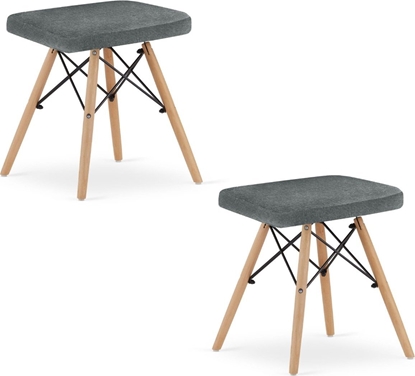 Изображение Leobert Taboret WERK - szary materia / nogi naturalne x 2