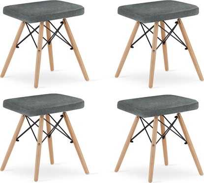 Изображение Leobert Taboret WERK - szary materia / nogi naturalne x 4