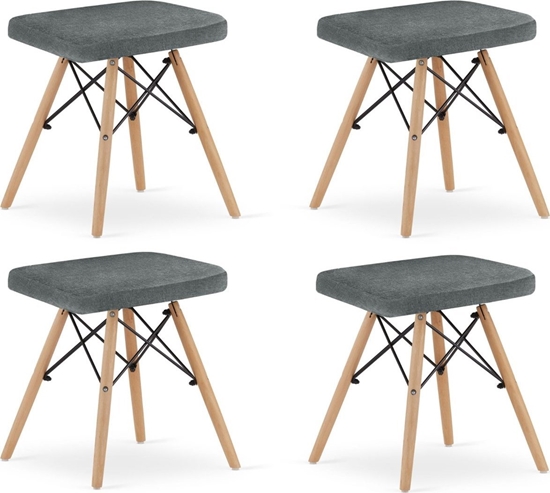 Изображение Leobert Taboret WERK - szary materia / nogi naturalne x 4