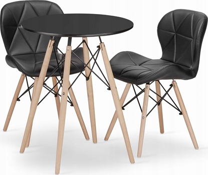 Picture of Leobert Zestaw stó okrgy TODI 60 czarny + 2 krzesa LAGO czarne