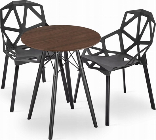 Picture of Leobert Zestaw stó okrgy TODI 60 jesion + 2 krzesa ESSEN czarne