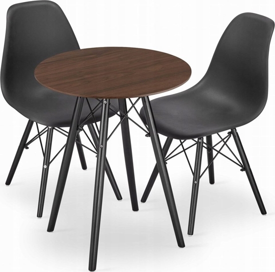 Picture of Leobert Zestaw stó okrgy TODI 60 jesion + 2 krzesa OSAKA czarne