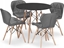 Изображение Leobert Zestaw stó okrgy TODI 80 czarny + 4 krzesa LAGO szare