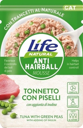 Picture of LIFE CAT sasz.70g ANTY-HAIRBALL TUNA +    GREEN PEAS /30