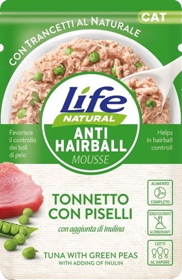 Изображение LIFE CAT sasz.70g ANTY-HAIRBALL TUNA +    GREEN PEAS /30