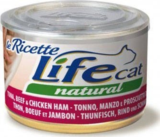 Изображение Life Pet Care LIFE CAT pusz.150g TUNA + BEEF + HAM LA RICETTE /24