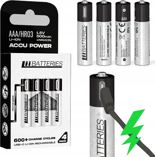 Picture of LiiBateries LIIBATTERIES AKUMULATORY LI-ON TYPU AAA 4szt