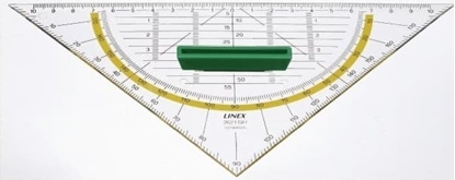 Picture of Linex Linex 2621GH, 45° triangle, Polystyrene, Transparent, Yellow, 22.5 cm, 16 cm, 2 mm