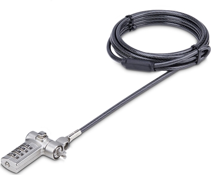 Attēls no Linka zabezpieczajca StarTech UNIVCS-LAPTOP-LOCK zapicie do kabli czarny, srebrny 2 m