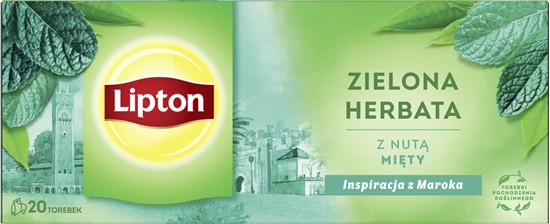 Picture of Lipton Herbata LIPTON zielona, z nut mity, 20 torebek