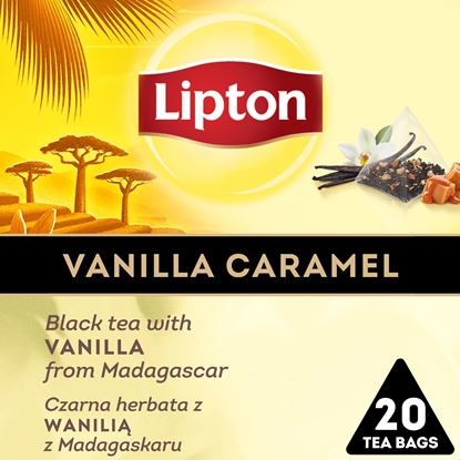 Attēls no Lipton Herbata LIPTON, piramidki, czarna, wanilia, 20 torebek