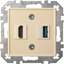 Изображение Liregus FLUSH MOUNTING HDMI+USB SOCKET SAND
