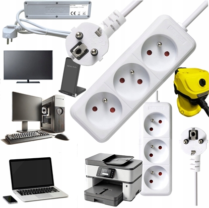 Attēls no Listwa zasilajca Bounn BOUNN listwa zasilajÄca 3 gniazda 1,5 m biaÅa 16A