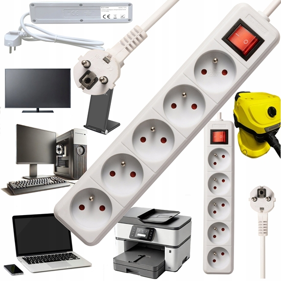 Picture of Listwa zasilajca Bounn BOUNN listwa zasilajÄca antyprzepiÄciowa 5 gniazd 1,5 m biaÅa 16A