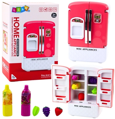 Attēls no Lodówka Zabawkowa Dla Dzieci Owoce Soki wiata Dwiki Róowa LEAN Toys