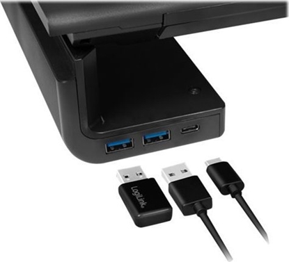Attēls no Logilink Monitorerhöhung,420-520mm, ergo.,2xUSB 3.0, 1xUSB-C