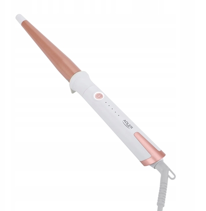Picture of Adler Conical curling iron | AD 2119 | Barrel diameter 12-25 mm | Temperature (min) 120 °C | Temperature (max) 200 °C | Number of heating levels 5 | 45 W | White/Pink