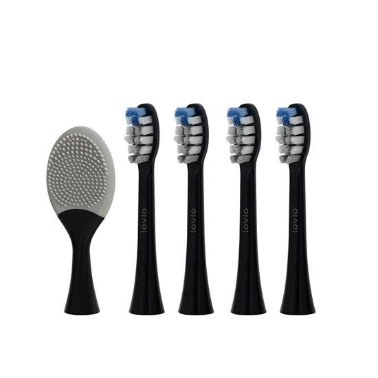 Picture of Lovio LVTB124BK-HM SonicProtect PRO Toothbrush Heads Medium Black